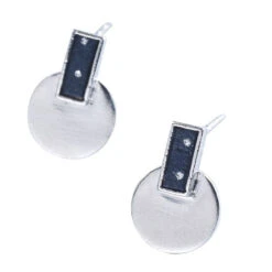 Boucles D'Oreilles Femme Fantaisie En Laiton Rhodié Argenté