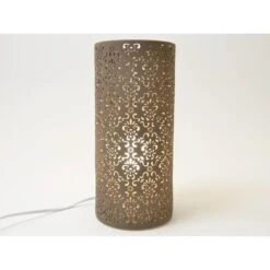 Lampe D'ambiance En Porcelaine Taupe Sypathie