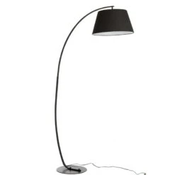 Lampe Sur Pied Arrondie En Métal Noir
