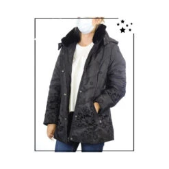 Manteau Noir Fleuri