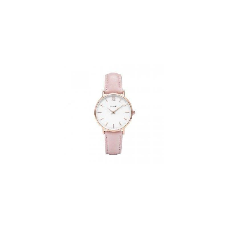 Montre Femme Minuit Rosée Bracelet Cuir Rose Fond Blanc Cluse 3 Montre Femme Minuit Rosée Bracelet Cuir Rose Fond Blanc Cluse