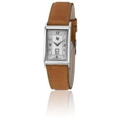 Montre Homme Churchill T18 Boîtier Argenté Et Cuir Marron LIP