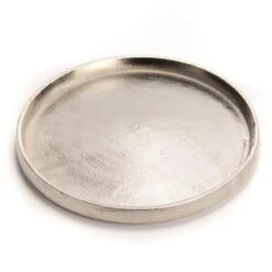 Plateau Rond En Aluminium Argenté